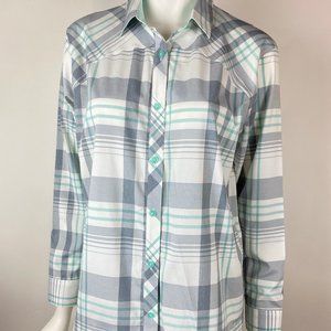 UA‎ Women's Drift Tide Plaid Long Sleeve S sample